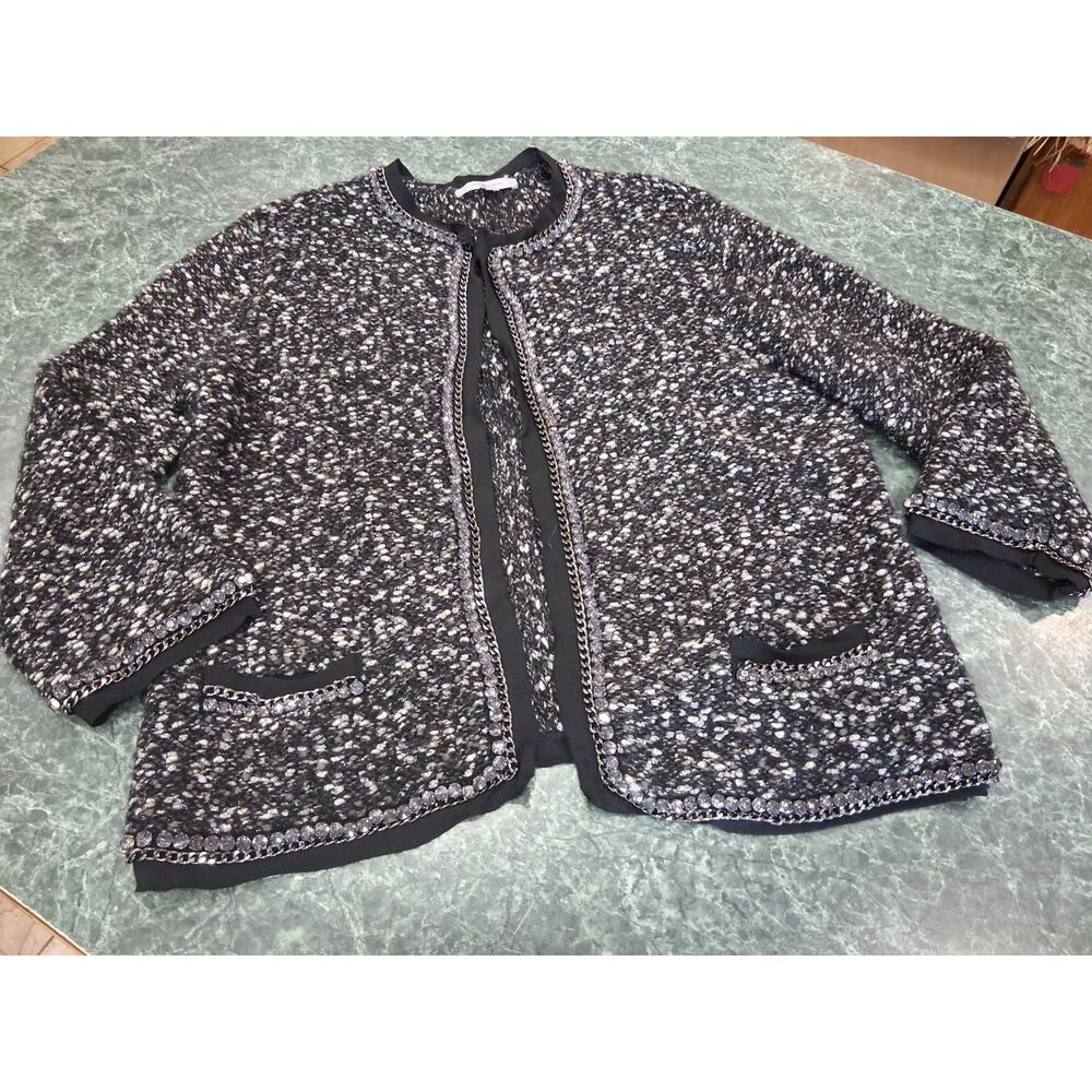Classiques Enrier Womens Formal Bling Mohair Wool Cocktail Blazer Textured Sz L